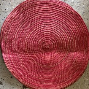 Round Red Woven Placemats (3)